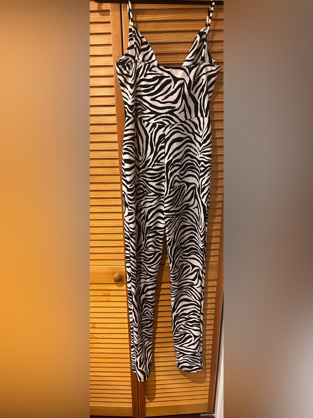 Fashion Nova Black and White Zebra Print Jumpsuit - Picture 4 of 4